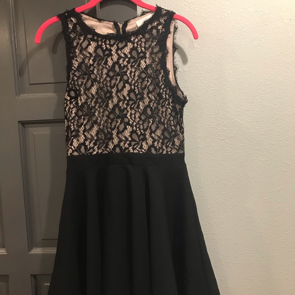 Francesca’s Fit & Flare Lace Black Dress